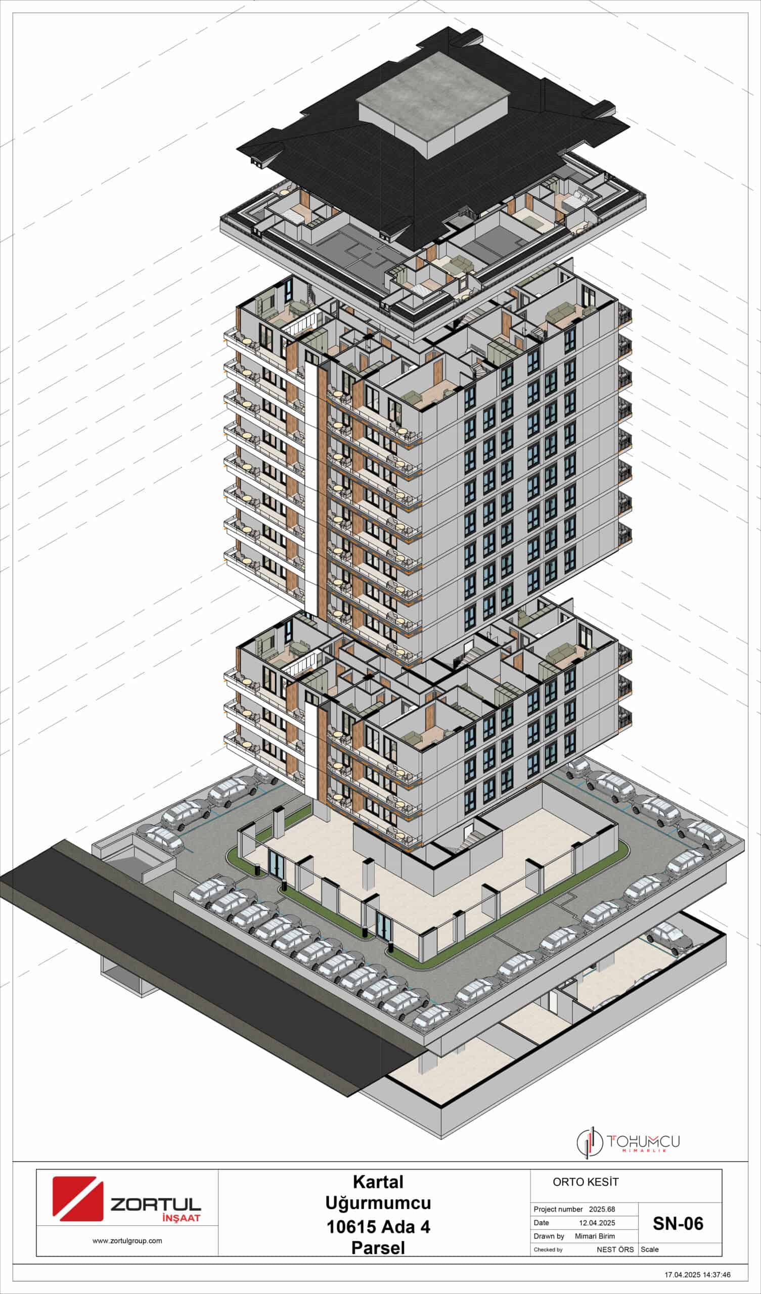 girişli 10615 ada 4 parsel ORTO KESİT