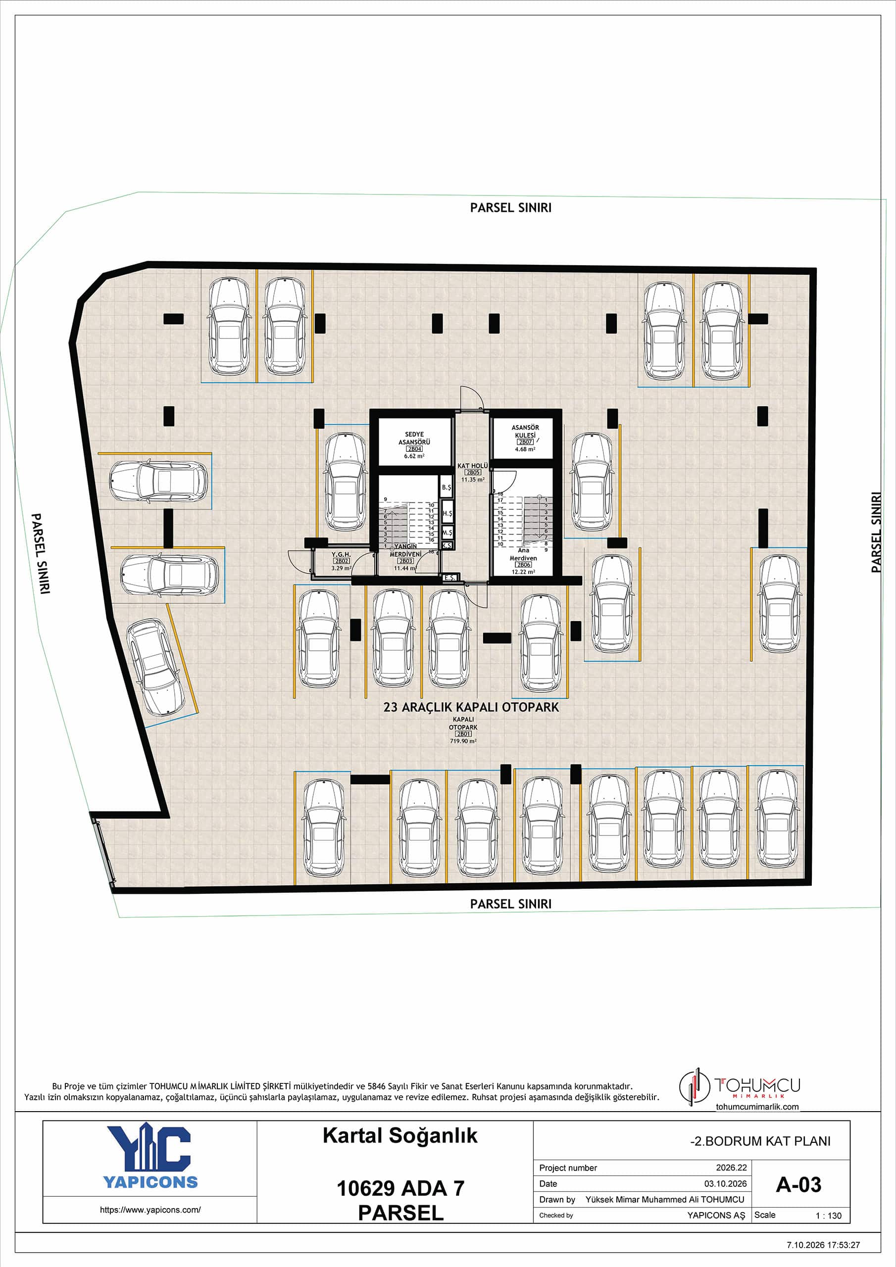 Kartal Uğurmumcu 10629 Ada 7 Parsel 2.bodrum kat planı